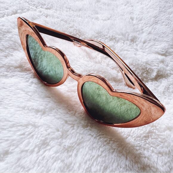 Addison Gold Heart-Shaped Sunglasses - Picture 8 of 13